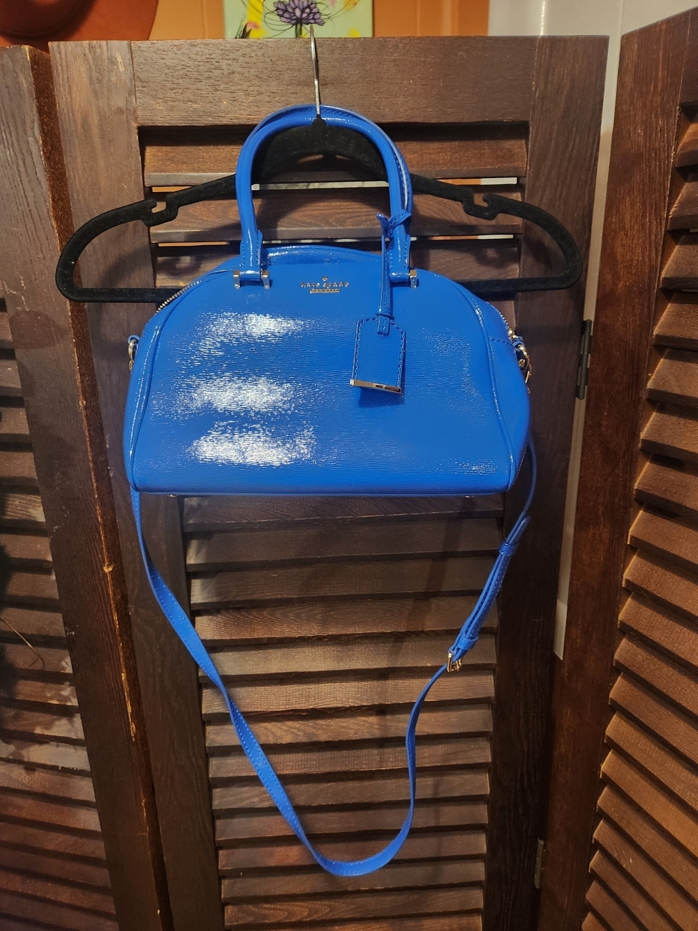 Kate Spade Blue Dome Satchel with Crossbody Strap